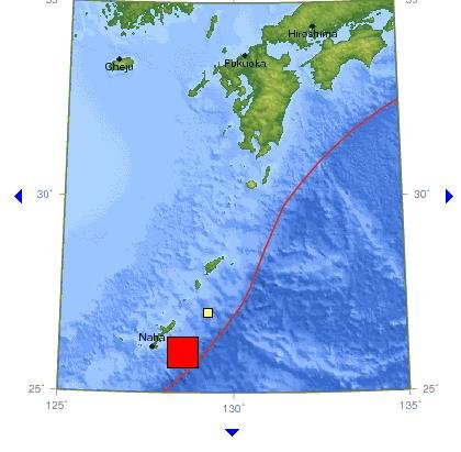 日本琉球群島附近發(fā)生7.3級(jí)地震(圖)