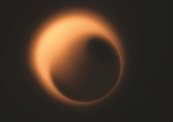 計(jì)算機(jī)模擬的利用全比例事件視界望遠(yuǎn)鏡觀察人馬座A*的陰影。