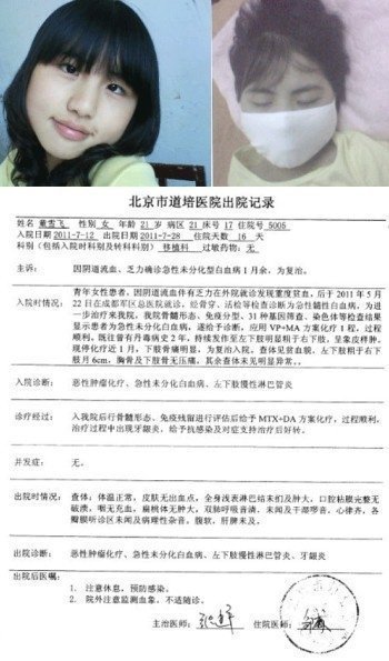 童雪飛在網(wǎng)上求助的圖片(來源網(wǎng)絡(luò))